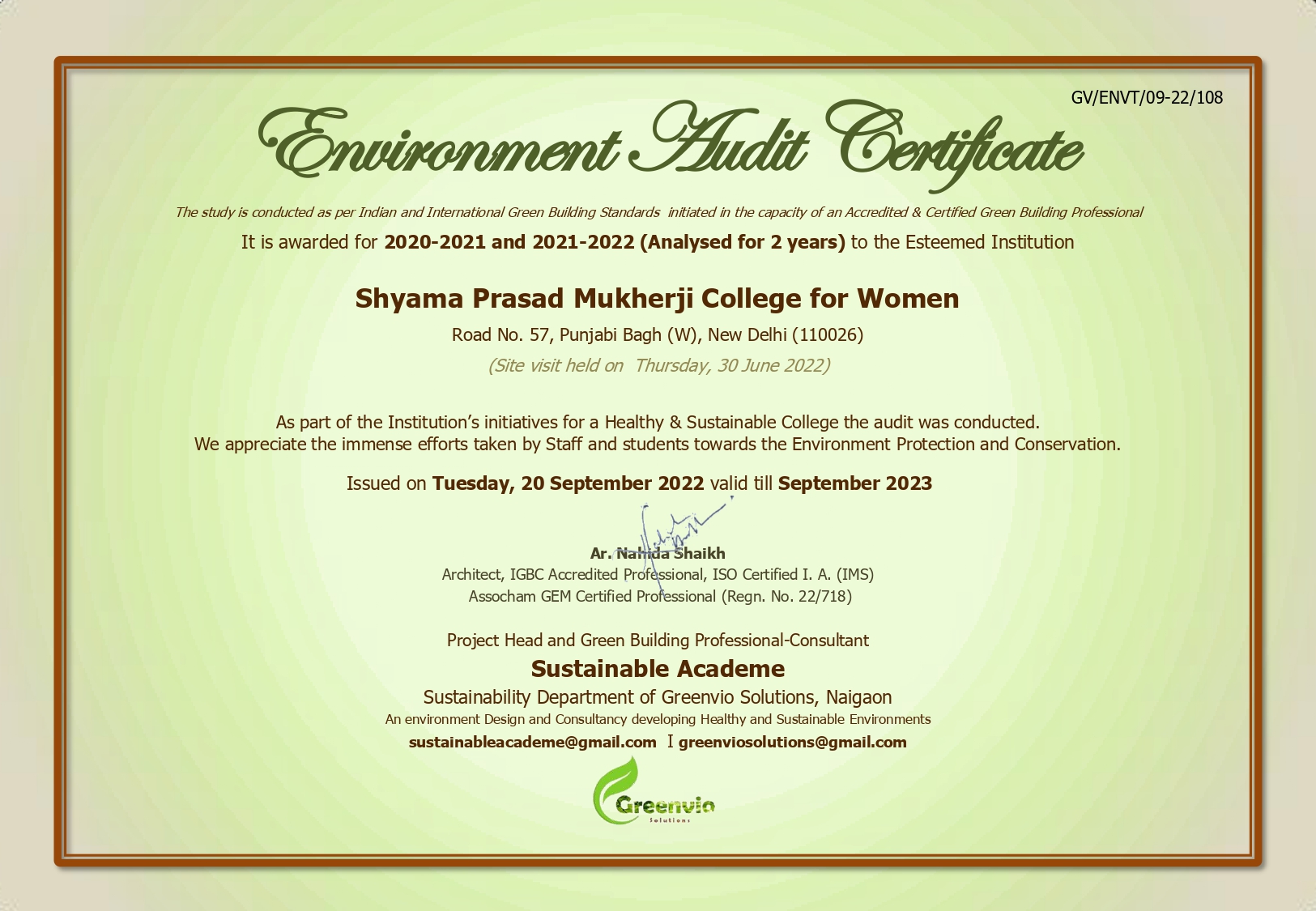 3. Environment Audit Certificate